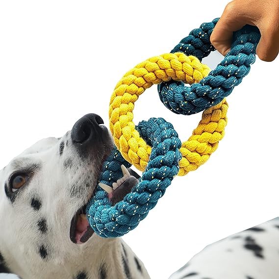 Petsware Dog Toys For Large Dogs  Durable Chew Rope Rings (3 Ring Set)  Interactive Tug & Play Toy For Puppies, Medium & Adult