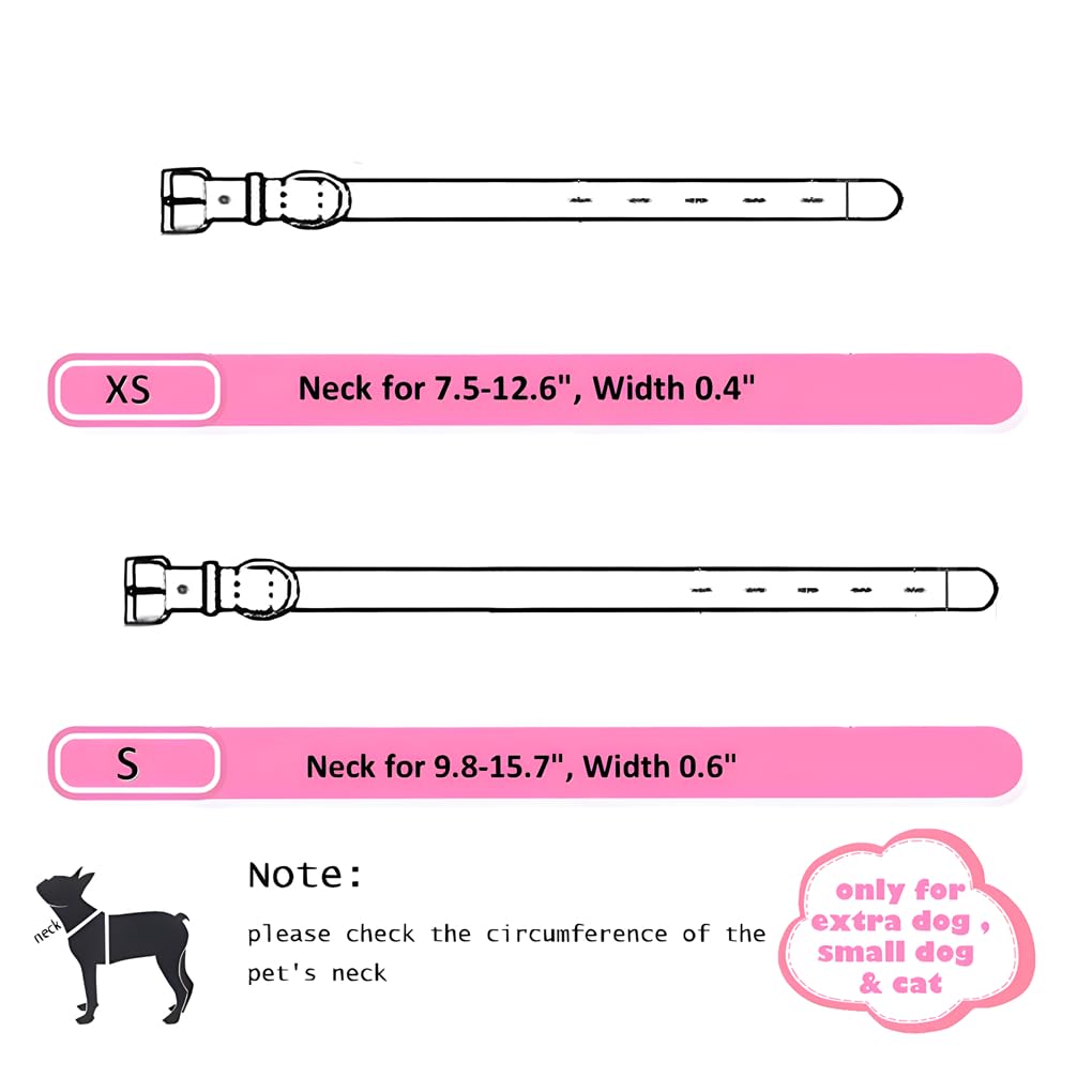 Pink Bell Collar For Small Dogs, Bell Collar For Cats Collar With Bell Lace Adjustable For Xxs Xs Small Pet Dogs Puppy Collar An