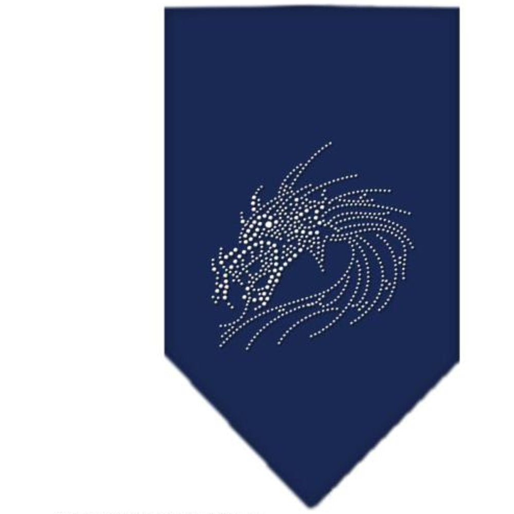 Mirage Pet Products Dragon Rhinestone Bandana, Large, Navy Blue