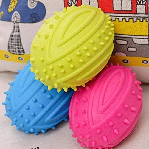 Psk Pet Mart Rubber Spike Chewing & Playing Ball With Sound For Dog Puppies Dog Toy (Pink)