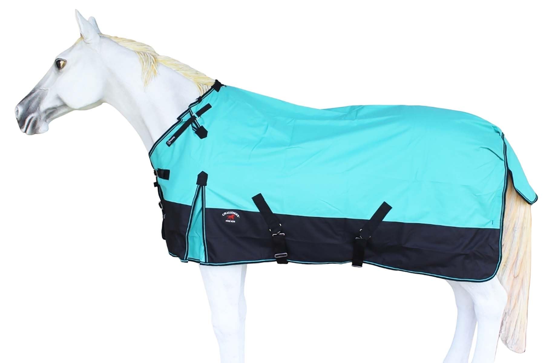 Challenger 60'' 1200D Turnout Waterproof Rain Horse Light Winter Blanket Fleece Lined 367Lg