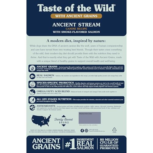 Taste Of The Wild Ancient Stream Canine Recipe With Smoke-Flavored Salmon And Ancient Grains 14lb