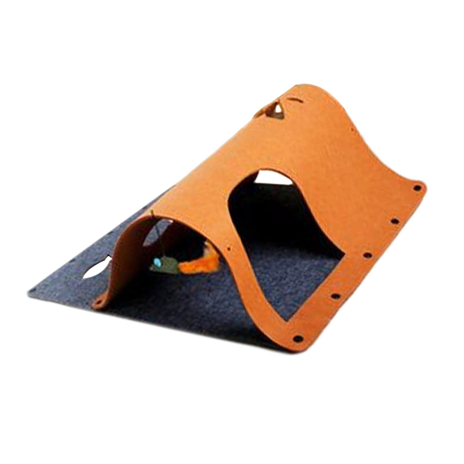 Myaddiction Felt Cat Tunnel With Hanging Mouse Peep Hole Play Mat Foldable For Kitten Brown