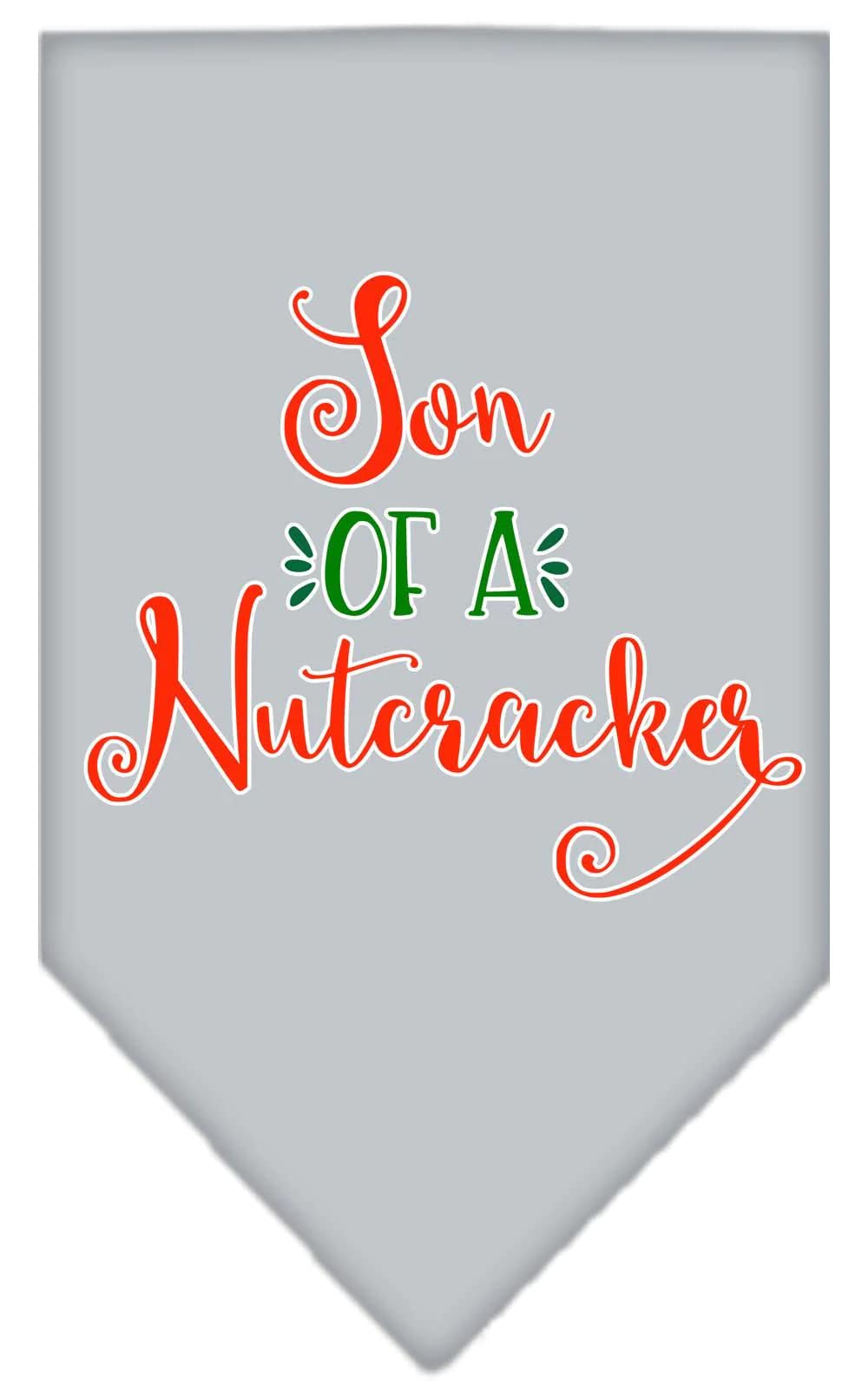 Christmas Pet and Dog Bandana Screen Printed, "Son Of A Nutcracker" Black Small