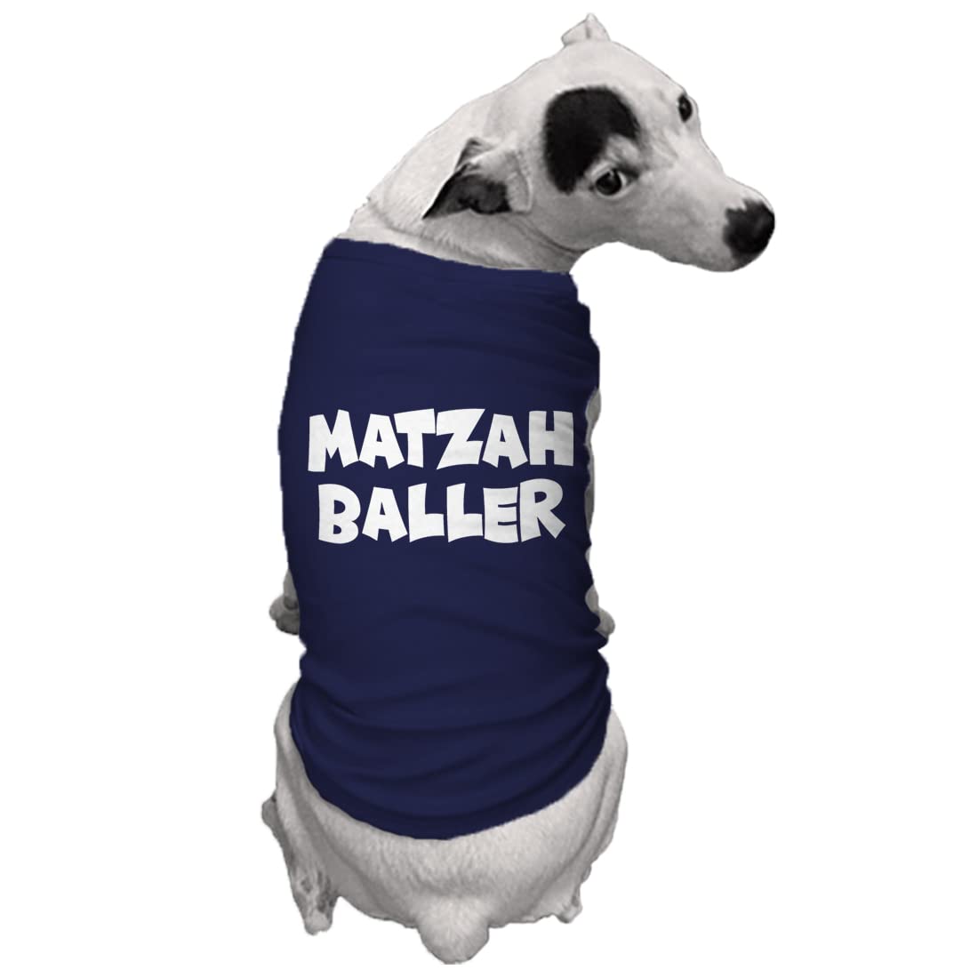 Matzah Baller - Matzo Hanukkah Passover Seder Dog Shirt (Navy, X-Small)
