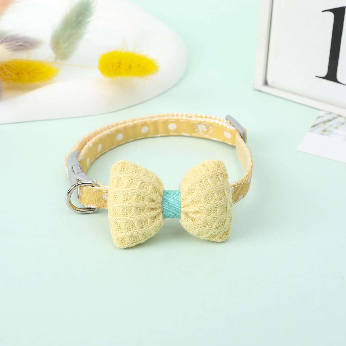 Yellowcult Fancy & Comfortable Pet Collars For Cats, Puppies, Small Dogs, Fat Rabbits With Adjustable Size,Bow, Bell & Buckle Sa