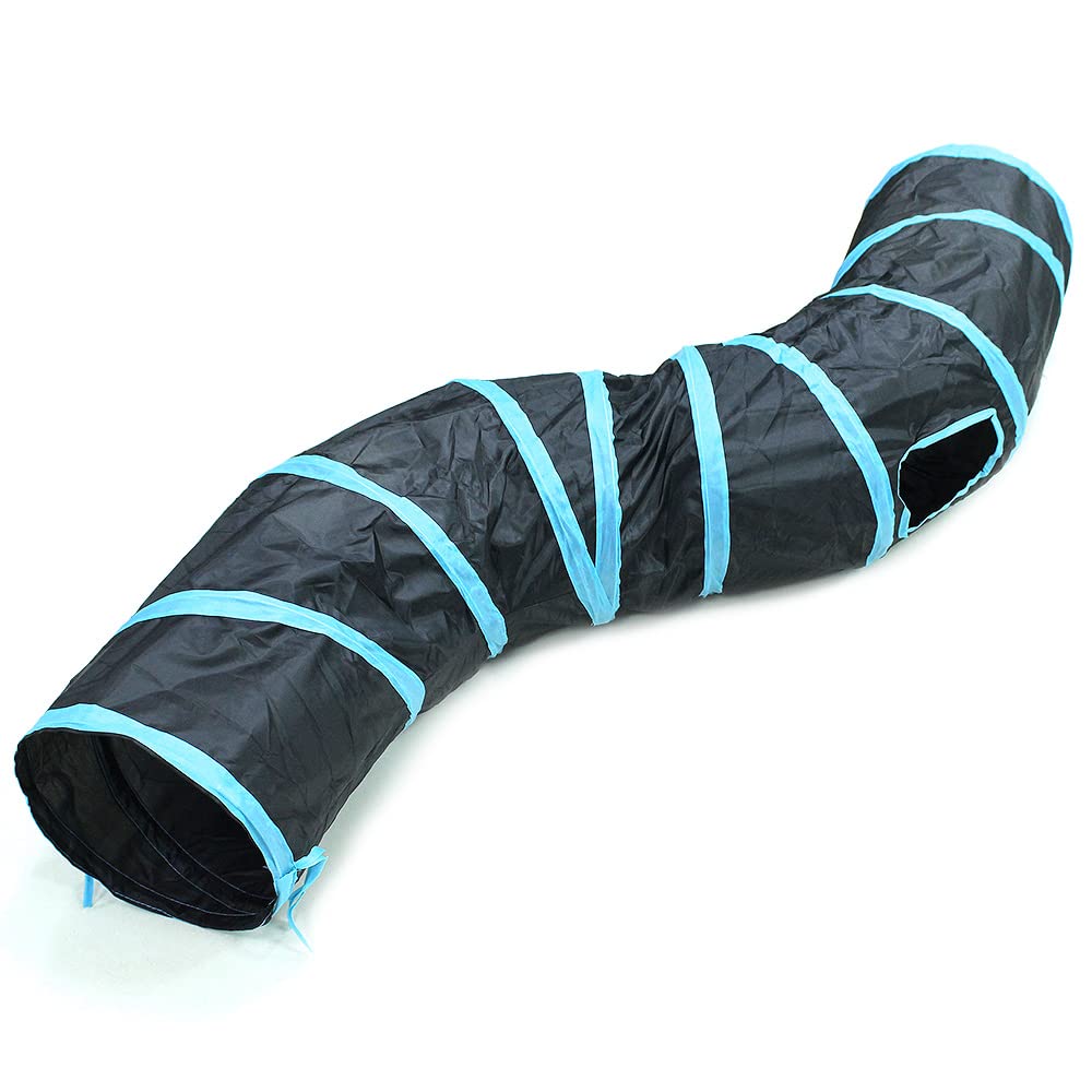 Bemodst S-Type Cat Tunnel, 2 Way/3 Way/4 Way/5 Way Collapsible S-Shape Small Animal Tubes Kitty Tunnels Interactive Maze House Toy With Storage Bag For Kitten Puppy Rabbit Guinea Pig … (2-Way)