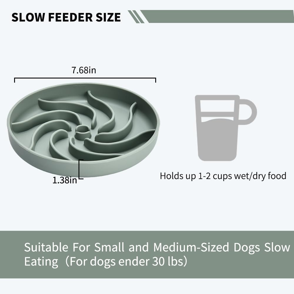 Silicone Slow Feeder Dog Bowls,Puzzle Dog Feeding Bowls with Suction Cups,Healthy Eating,Slow Feeding Anti Slip Design for Small