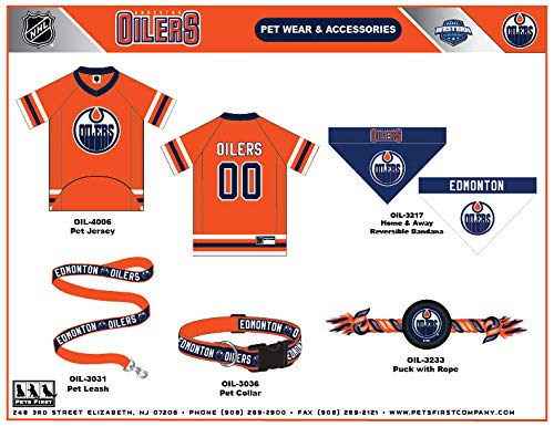 Nhl Edmonton Oilers Bandana For Dogs & Cats, Large/X-Large. - Cute & Stylish Bandana! The Perfect Hockey Fan Scarf Bandana, Grea