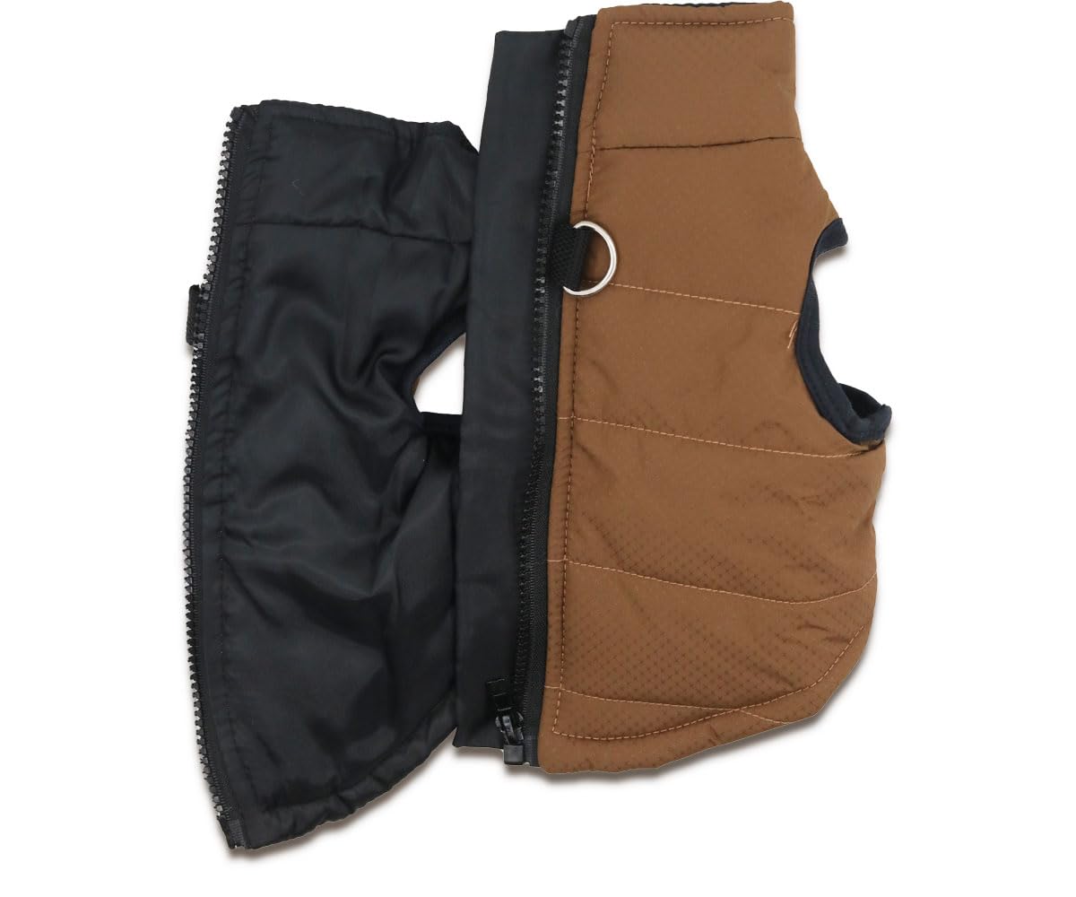 Small Dog Coats Warm Winter Dog Jacket Pet Dog Jackets Puppy Cold Weather Coat Pet Clothes For Small Dogs, Brown, Small