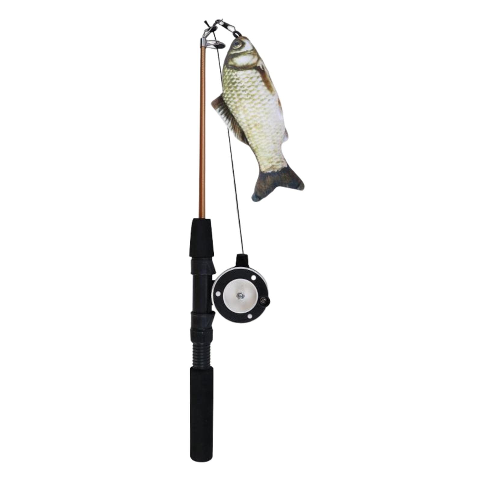 Ecomistiq Cat Teaser Wand Toy Adjustable Training Interactive Retractable Fishing Pole Grass Carp| Toys| Supplies |Pet