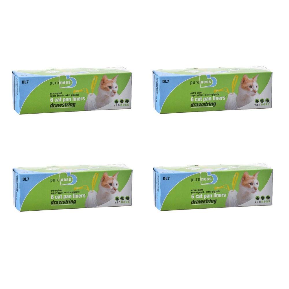 Van Ness 4 Pack of Drawstring Cat Pan Liners, ExtraGiant, 6 Each
