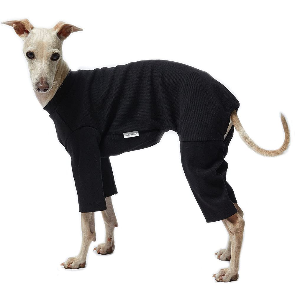 Lucky Petter Basic Soft Dog Pajamas For Small Dog Onesie Doggie Jammies Dog Shirt Stretchable Dog Jumpsuit Bodysuit Pjs (Large, Basic Gray)
