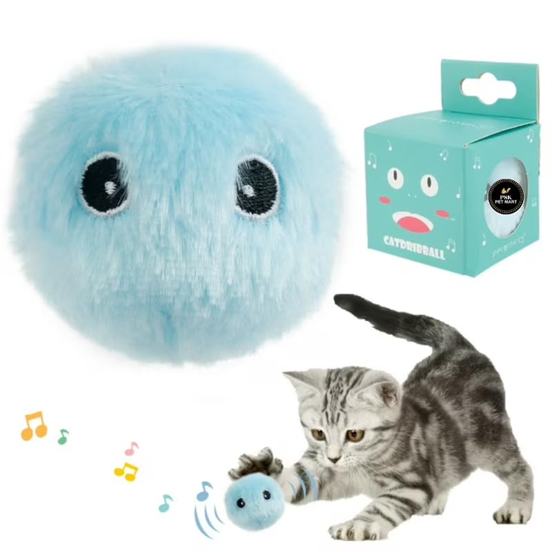 Psk Pet Mart Cat Toy Balls, Interactive Chirping Balls With 3 Lifelike Animal Chirping Sounds Frog Cricket Bird Kitten Refillabl