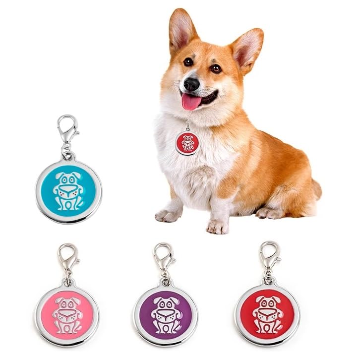 Personalized Funky Dog Design Pet Id Tags With Quick Tag Clip - Happy Pet Id Tags, Puppy Name Tag, Dogs Id Tag, Laser Engraved P