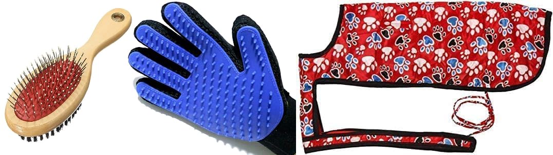 Penta Paws Comb Pack 2 In 1 Pet Grooming Accessories, Massaging And Deshedding For Dogs & Cats And Dog Winter Wear Jacket  Faux