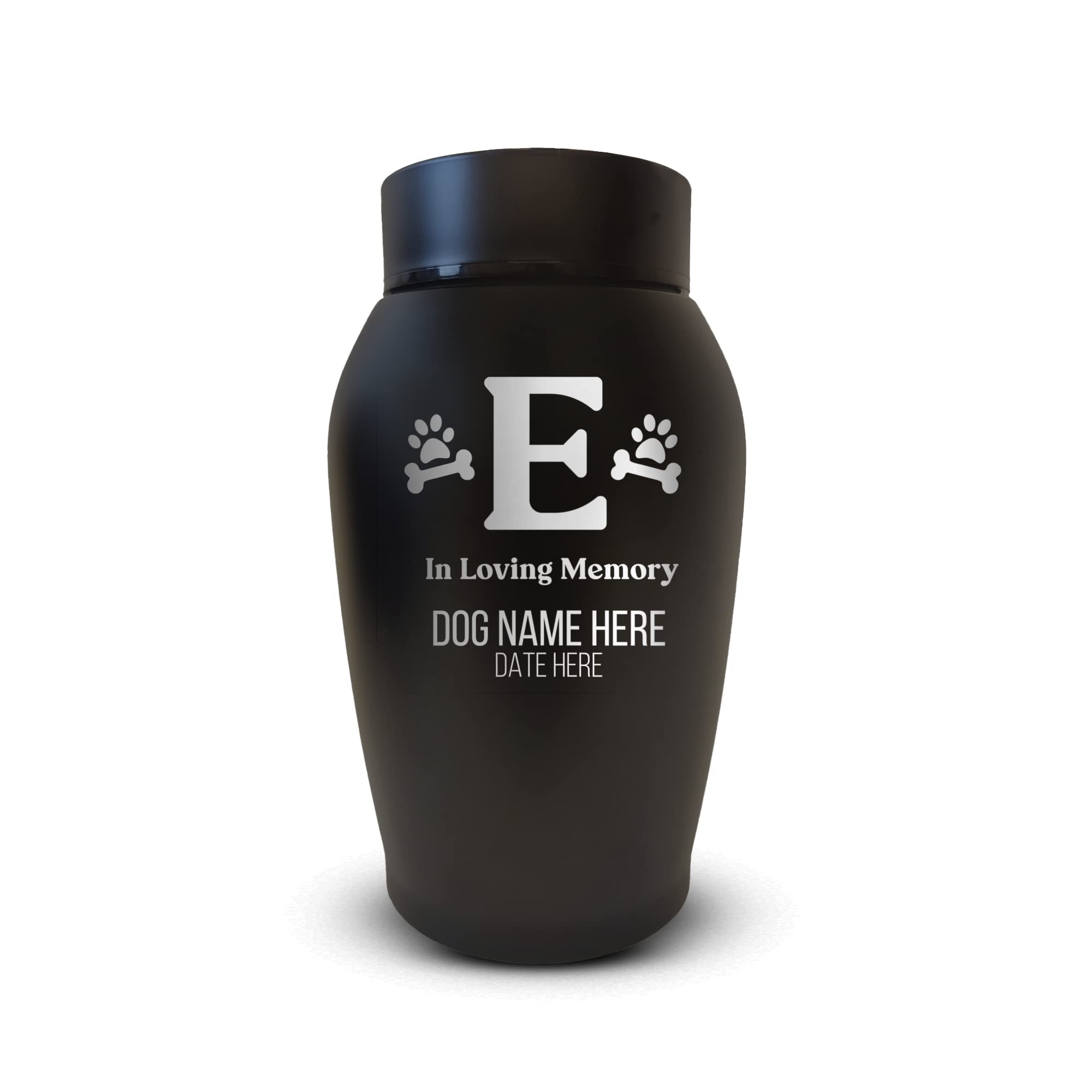 Personalized Custom Dog Urn Engraved Dog Name And Date - Stainless Steel Cremation Urns For Dogs Ashes With Airtight Closure | D