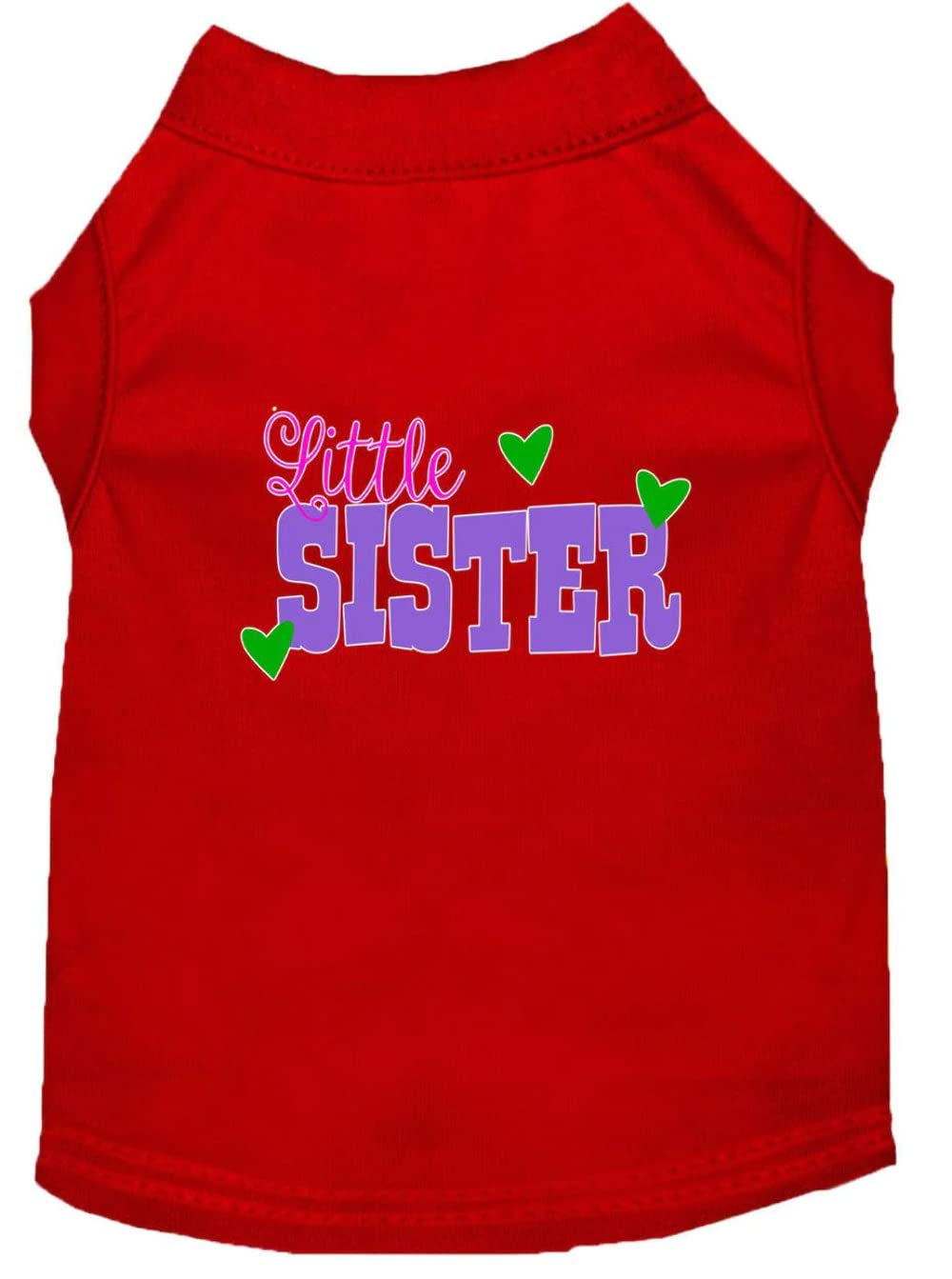 Pet Dog & Cat Shirt Screen Printed, "Little Sister" Red LG (10-14 lbs.)