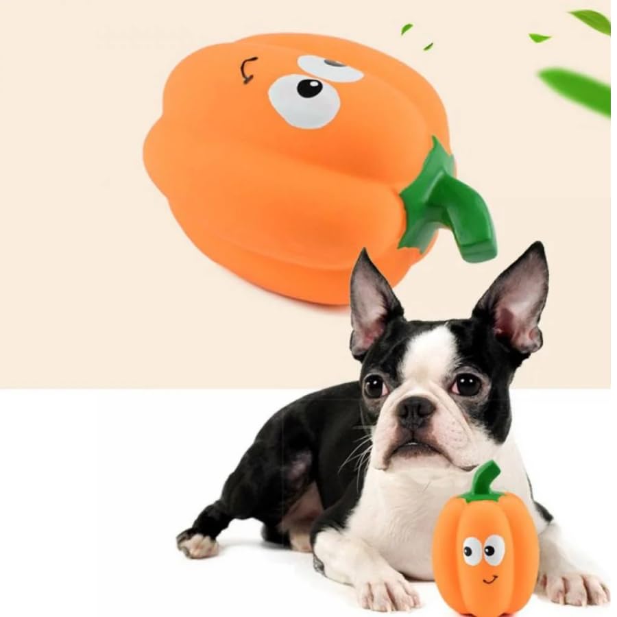 Dog Trust Pumpkin Shaped Squeaky Toy For Small Pets, Cute Design