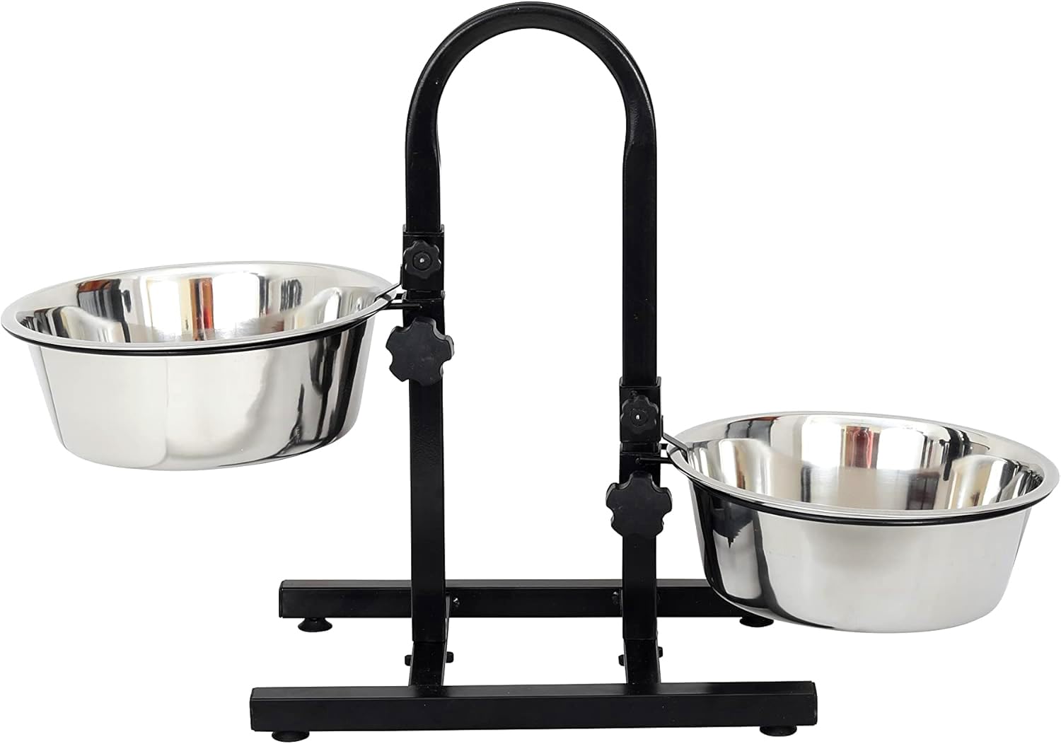 Rvpaws Dog Feeding Bowl With Adjustable Stand, Dog Elevated Diner With Stainless Steel Bowl Set U Type, (Set Of 2 Bowls With US