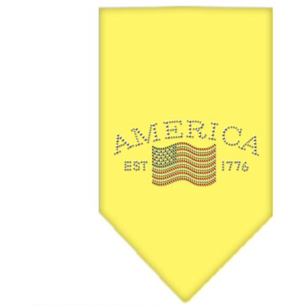 Mirage Pet Products Classic American Rhinestone Bandana, Large, Yellow