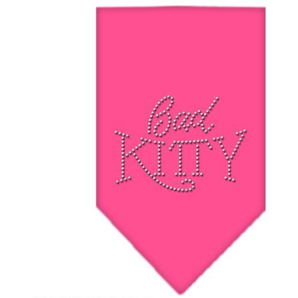Mirage Pet Products Bad Kitty Rhinestone Bandana, Small, Bright Pink
