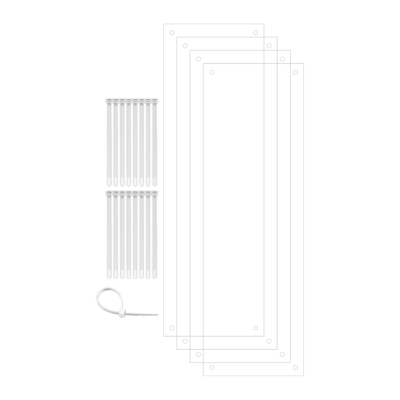 4 Pack Pet Cage Liner with Zip Ties Pet Rabbit Habitat Guinea Pig Cage 14  x 4.5  Flexible Plastic Side Protection Urine Guard P