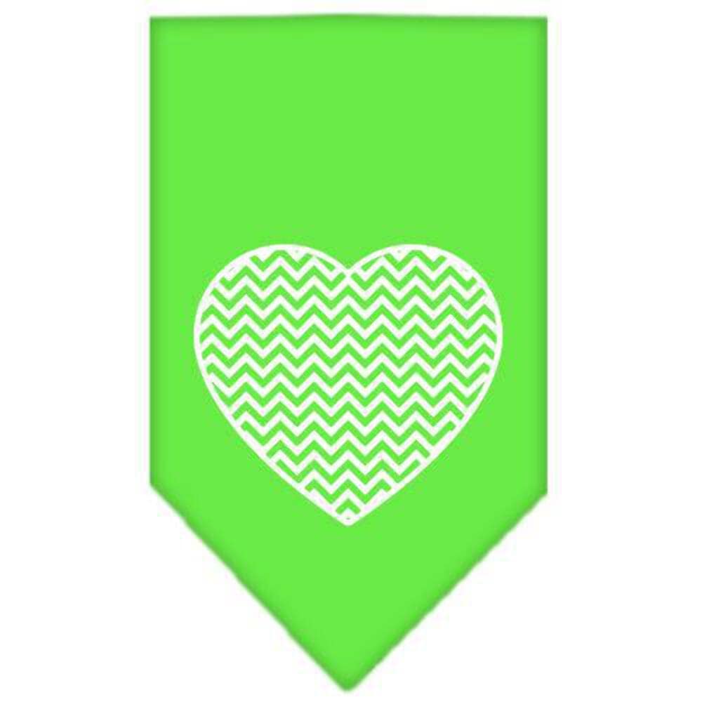 Pet and Dog Bandana Screen Printed, "Chevron Heart" Turquoise Small