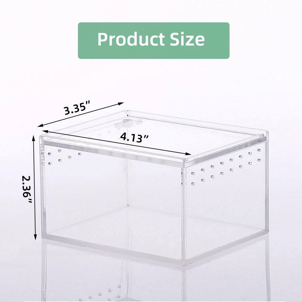 Jobede Jumping Spider Enclosure, Integrated Reptile Breeding Box Magnetic Acrylic Reptile Breeding Box For Scorpion Sling Isopod