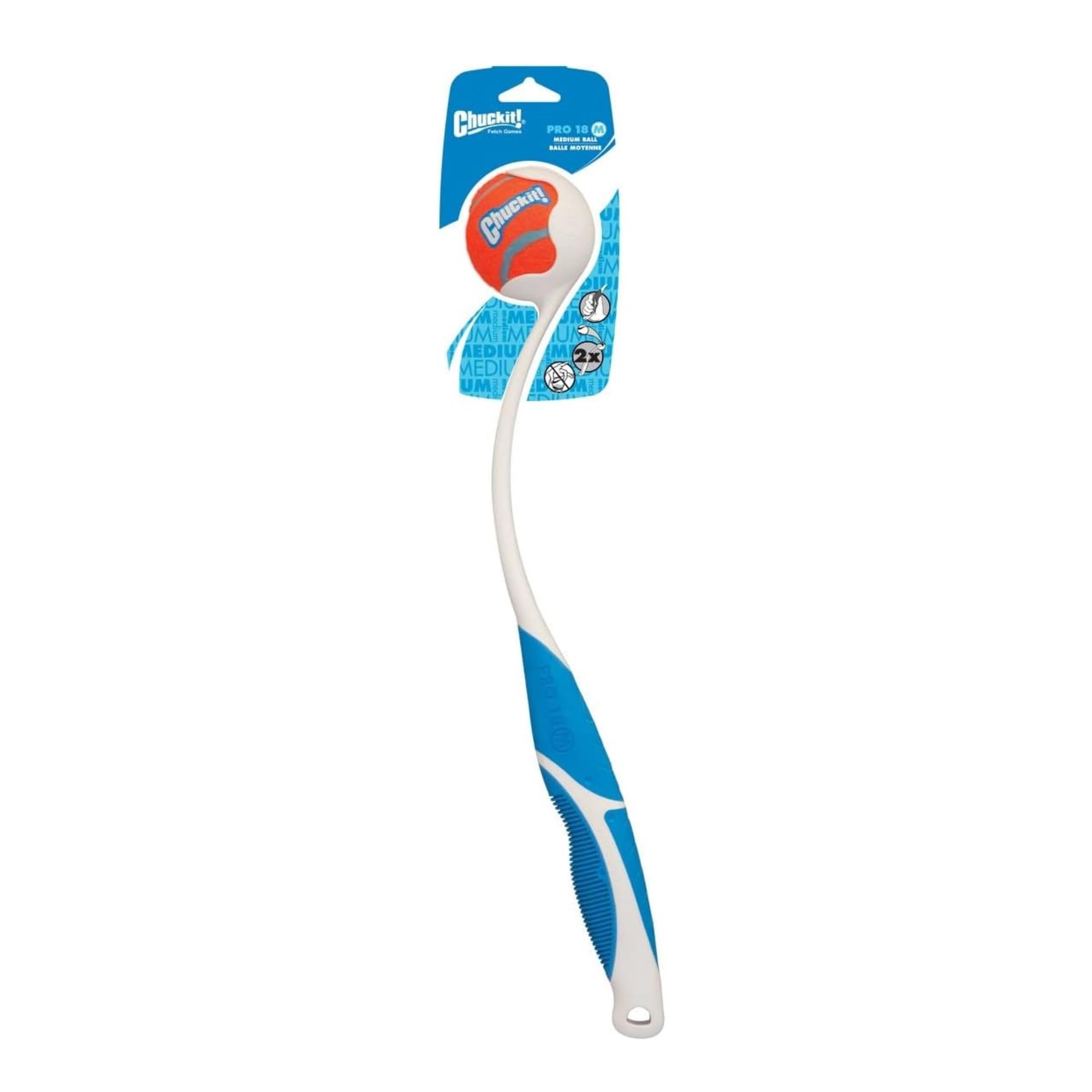 Chuckit! Pro 18M Dog Ball Launcher, 18 Length, Includes Medium Ball (2.5) For Dogs 20-60 Pounds