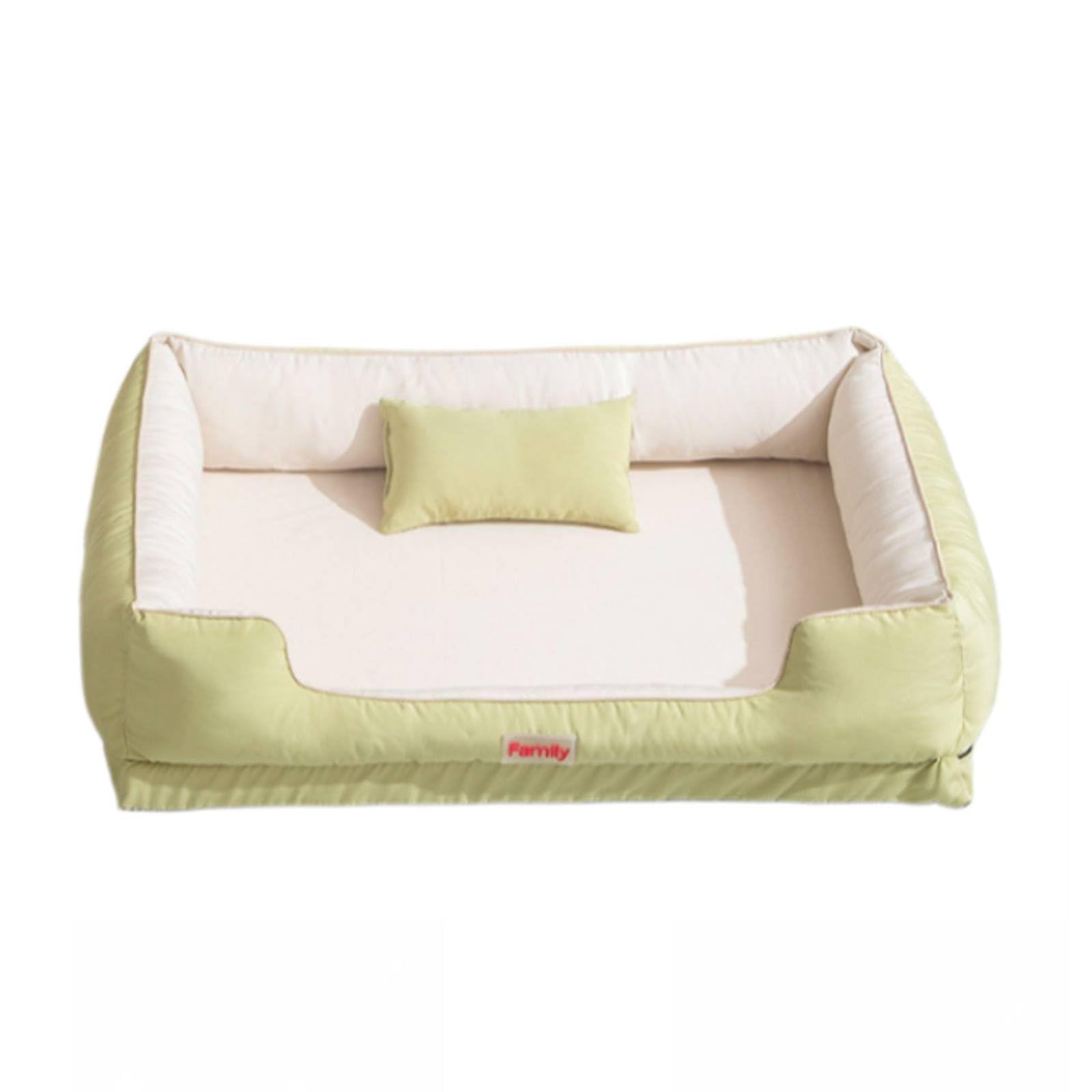 Ojiva YearRound Use Thick Sponge Dog Bed Removable Cover Washable Dog Bed LongLasting Reversible Pet Mat Breathable, Green, L
