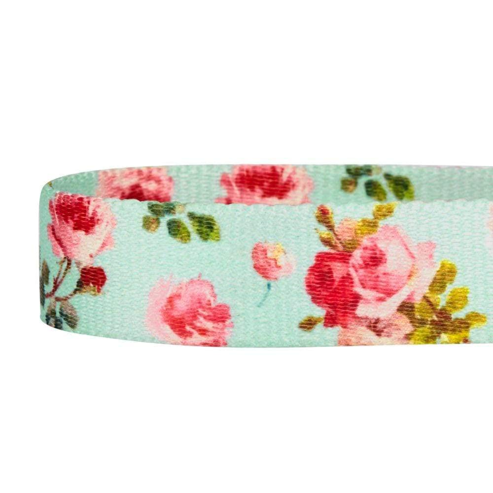 Blueberry Pet Spring Scent Inspired Rose Print Martingale Safety Training Dog Collar, Turquoise, Small, Heavy Duty Adjustable Co