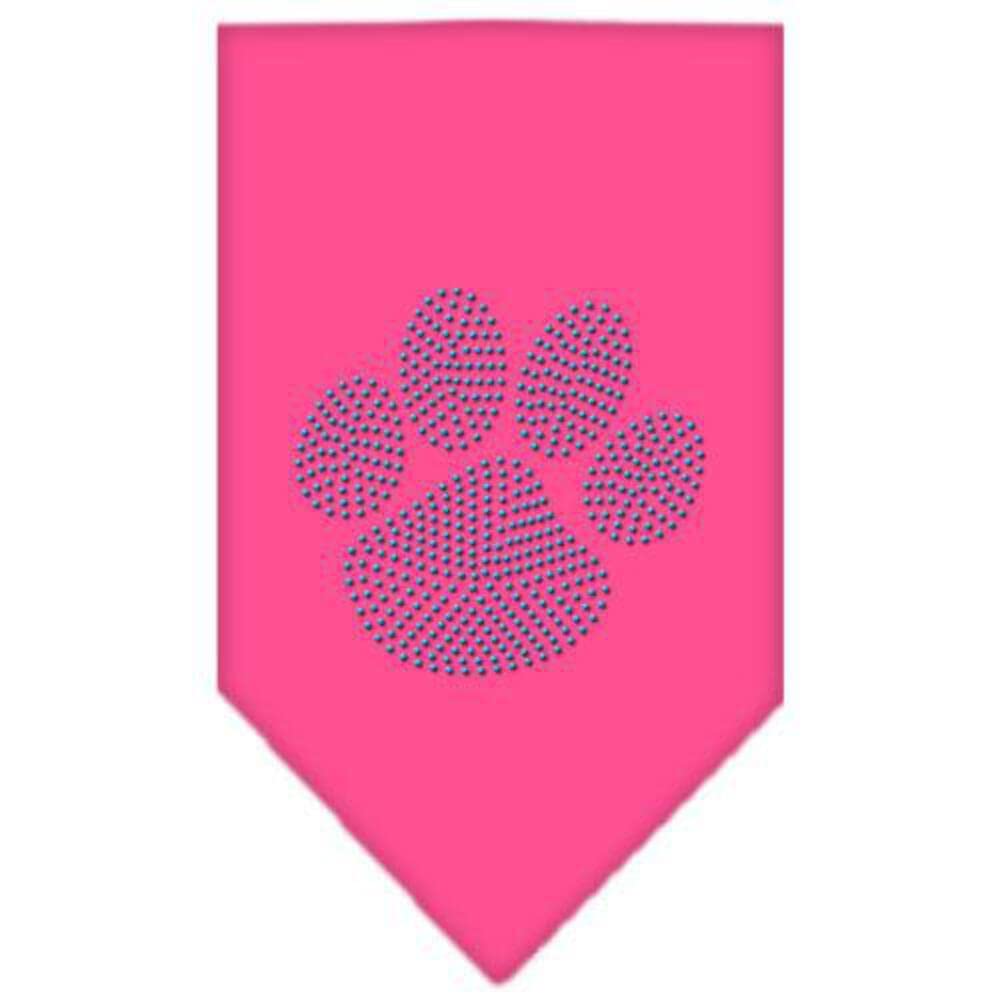 Mirage Pet Products Paw Blue Rhinestone Bandana, Small, Cocoa
