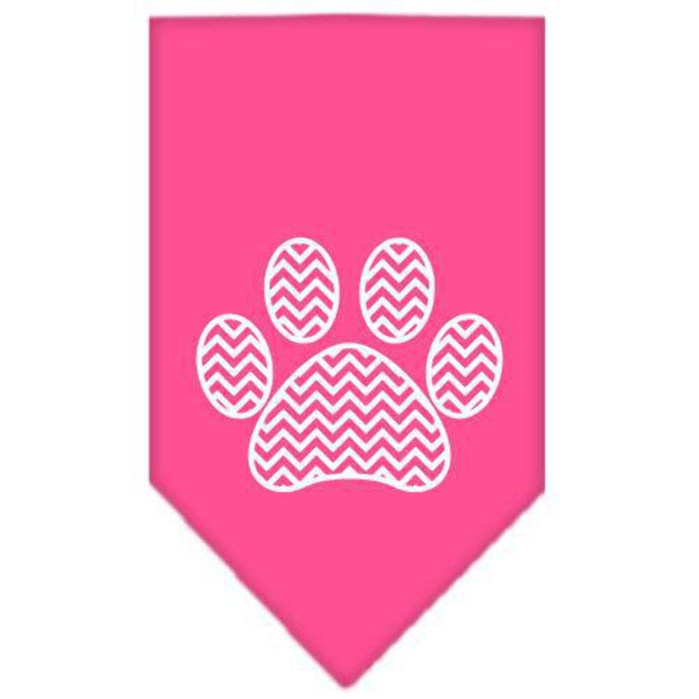 Mirage Pet Products Chevron Paw Screen Print Bandana, Red, Small