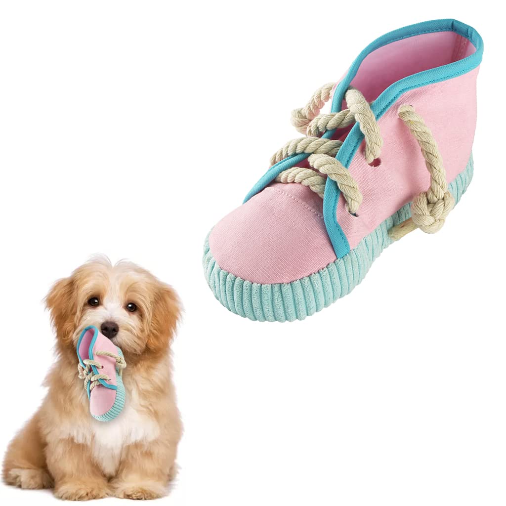 vocheer Dog Chew Toy, Dog Toys to Keep Them Busy Durable Teething Shoe Interactive Squeaky Puppy Toy,Small,Medium Breze, Machine
