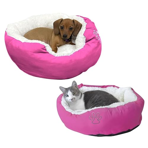 Evelots Cat Bed, Dog Beds For Small Dogs, Round Cat Beds For Indoor Cats, Warm & Cozy Washable, Removable Cushion, Assorted Colo