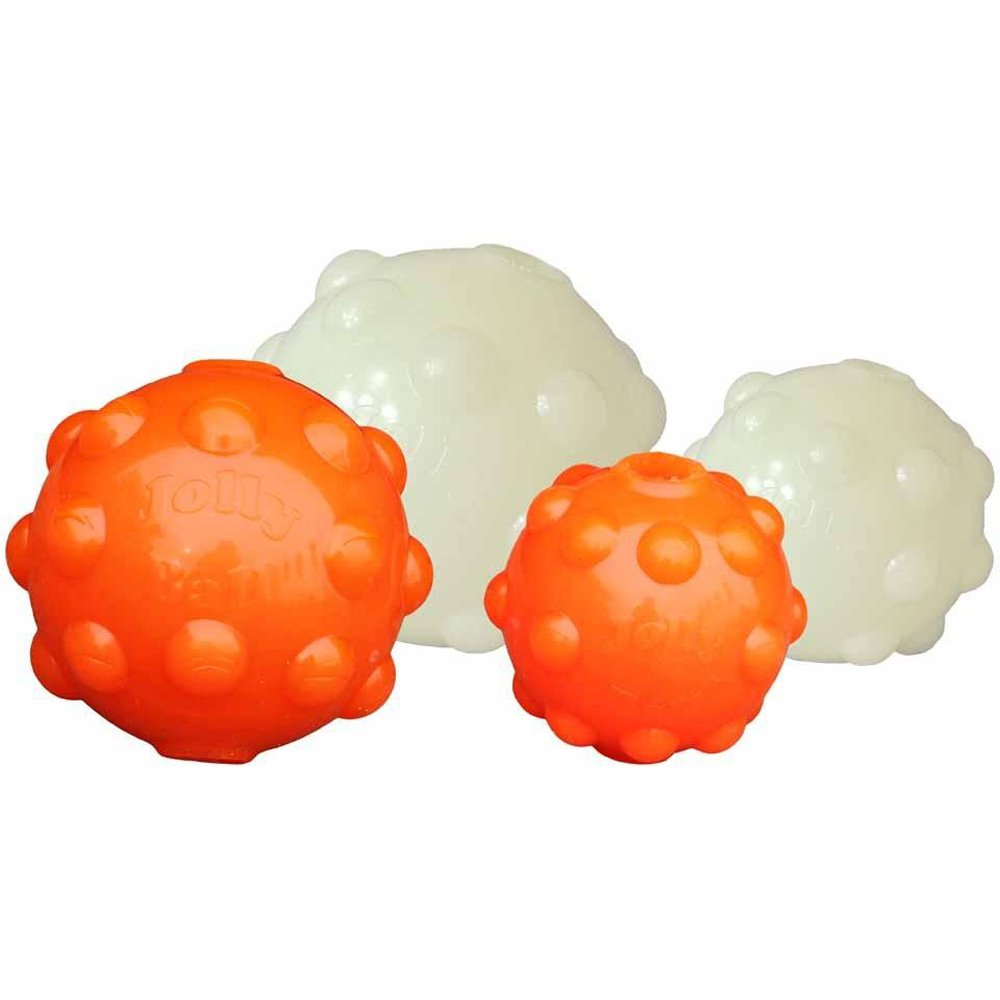Jolly Pets Jolly Jumper Bouncing Dog Toy Ball, Large 4", Glow in the Dark, Rubber, Model JJ04 GLOW
