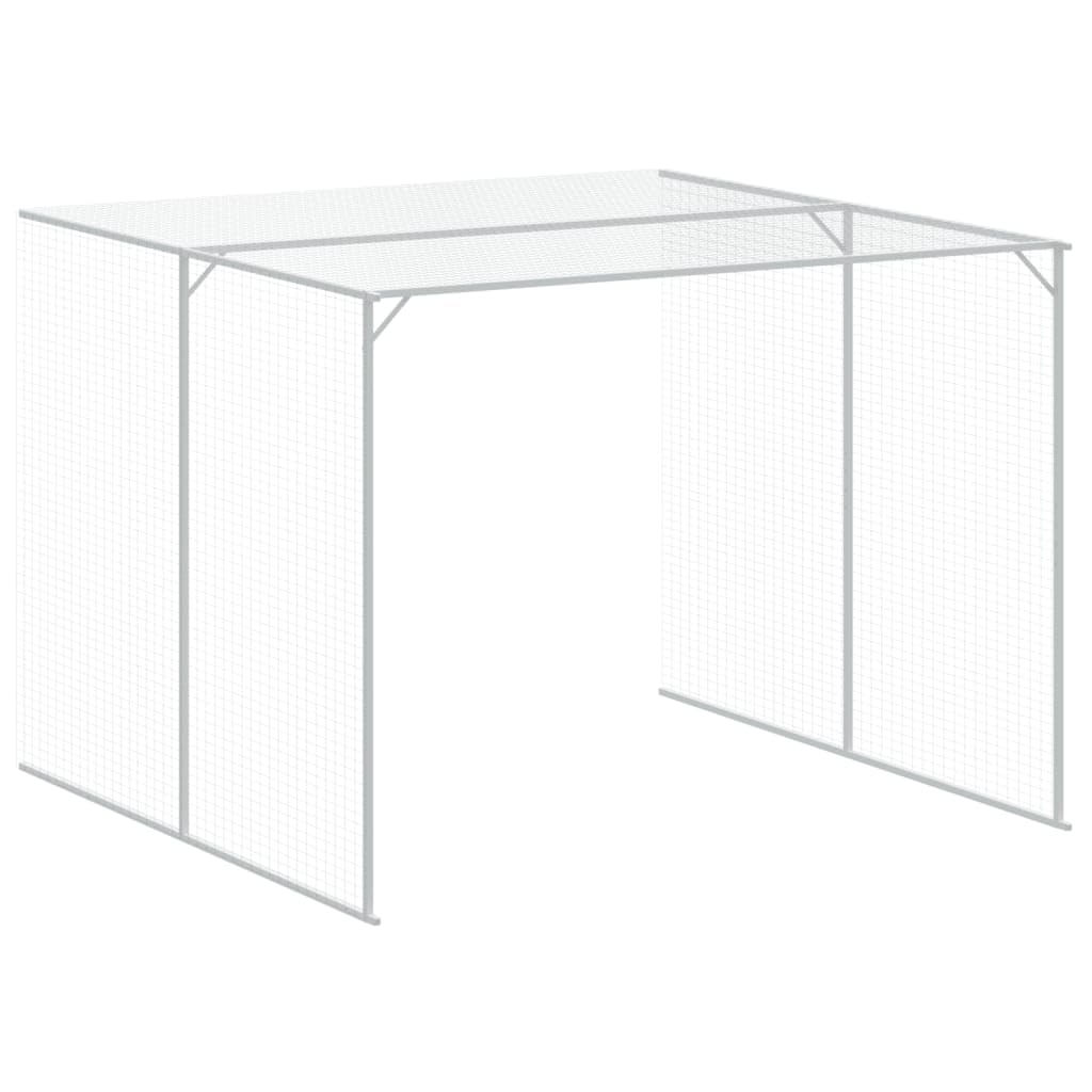 vidaXL Dog House with Run Anthracite 84.3x179.9x71.3 Galvanized Steel