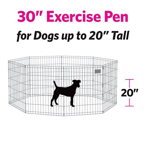 MidWest Homes for Pets Foldable Metal Dog Exercise Pen, 30"H x 24"W, Gold Zinc with Door, 1-Year Warranty, Model B00063KG0K