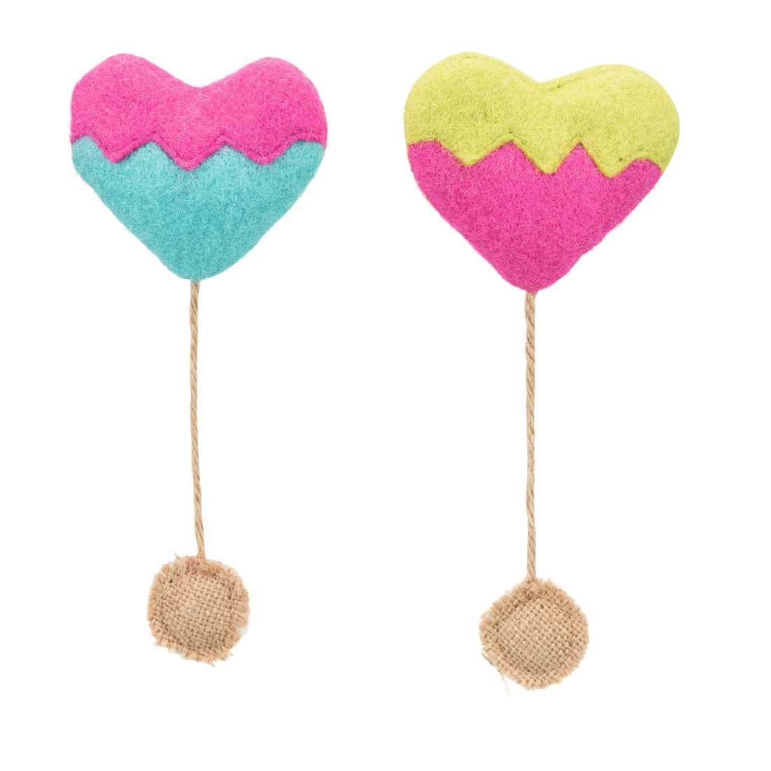 Trixie Heart Shape Soft Toy For Cats, Catnip Infused Cat Plush Toy, Interactive Chew Toys For Cats, Idel For Training, Playing, 