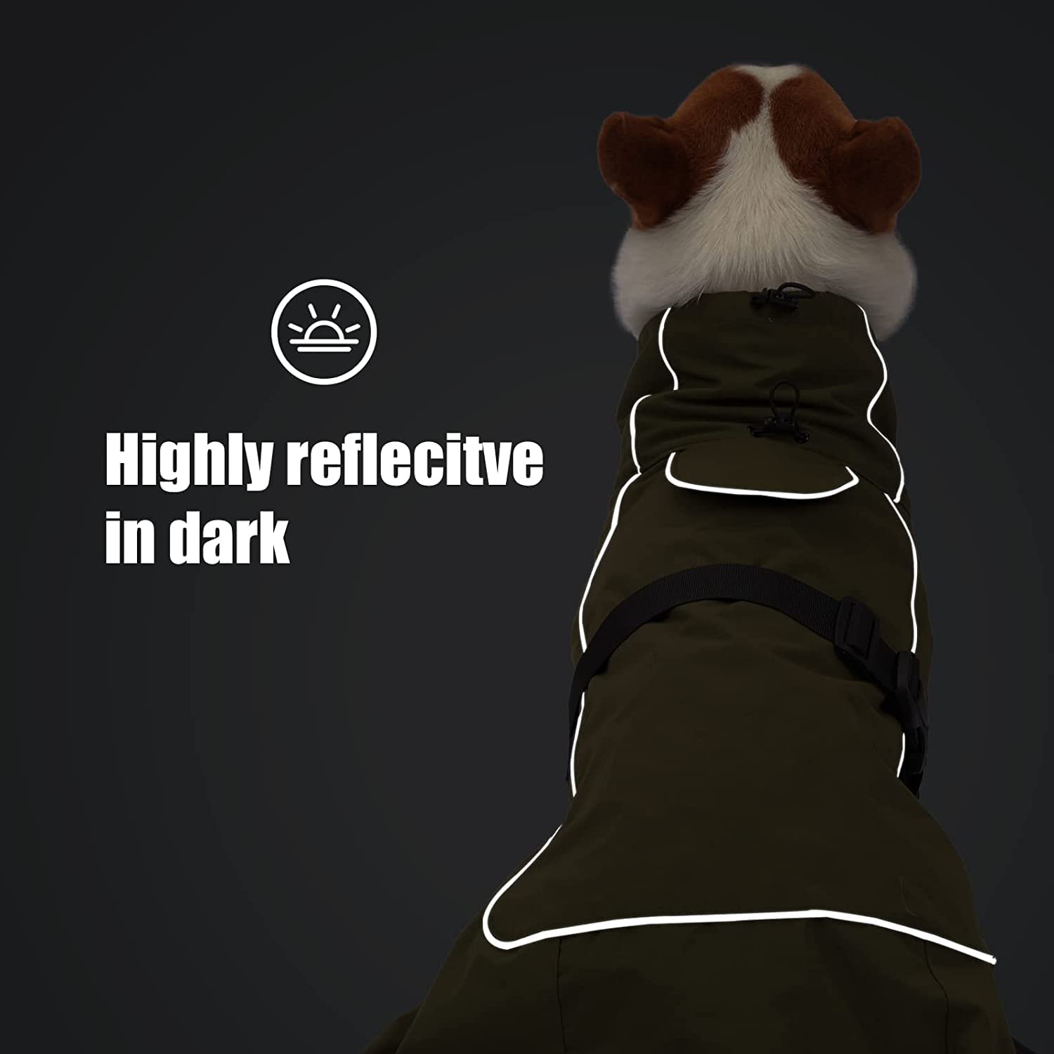 Dog Raincoat - Waterproof Dog Winter Jackets Windproof Coat With Velvet Inner Winter Dog Rain Coat With Reflective Strip,Black S