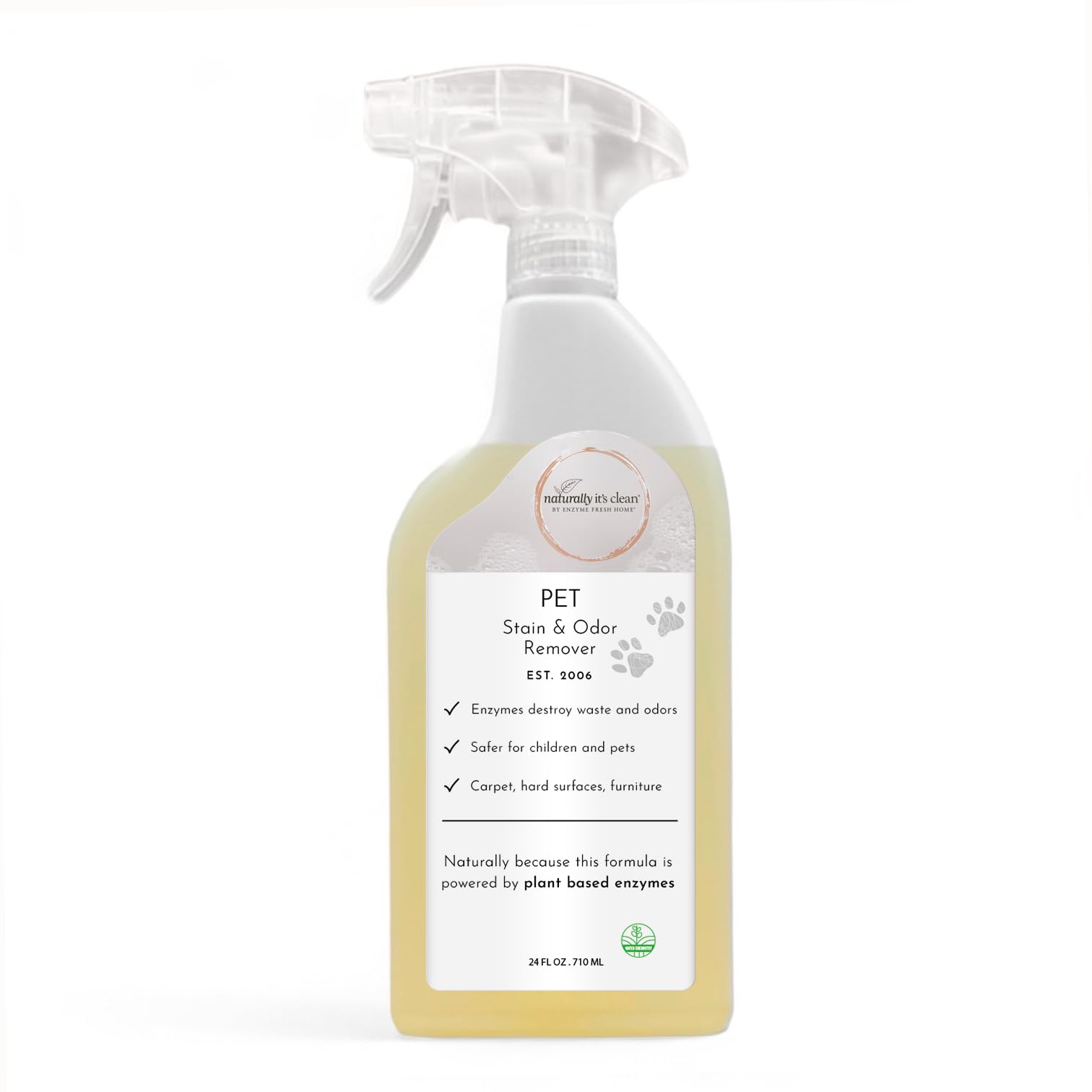 Naturally It'S Clean Enzyme Pet Stain & Odor Remover | Plant-Based Cleaner For Dog Poop, Cat Urine, Vomit & More | Powerful Odor