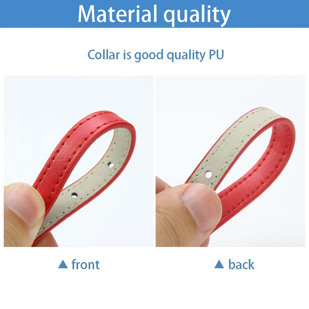 Aosora Cat Collar With Bells Cute For Boy Cats, Girl Cats Leather Cat Collars Accessories For Pet Collars Adjustable For Cat (Go