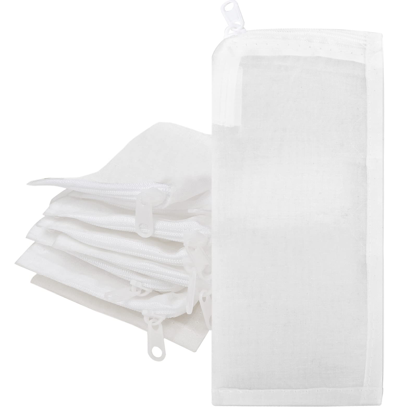 Segarty Media Bags For Aquarium Filter, 10 Pack 0.15Mm Extra Fine Mesh 7.7 X 3 Reusable White Nylon Net Bags With Plastic Zipper