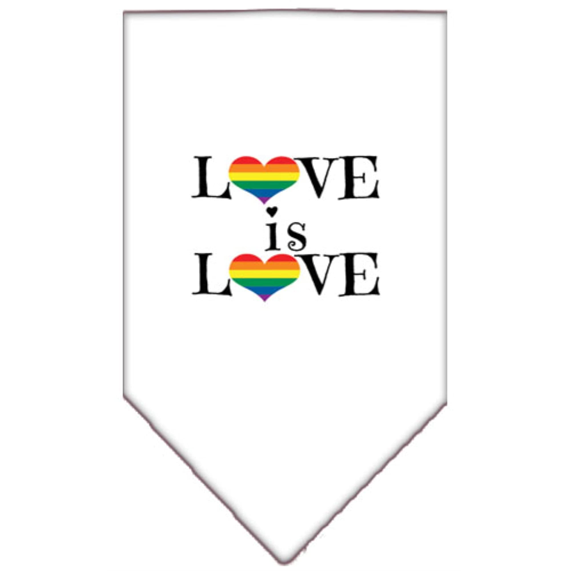 Mirage Pet Products Love is Love Screen Print Bandana White Small
