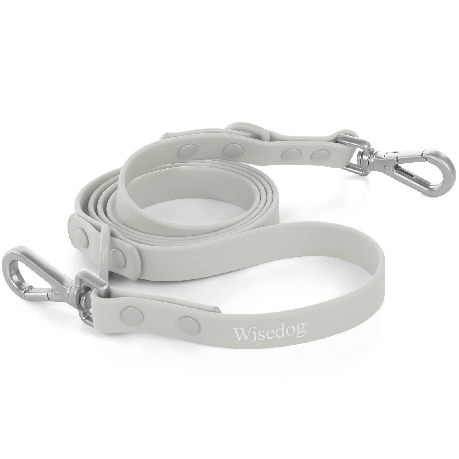 Waterproof Dog Leash: Standard Dog Leashes With 2 Hooks For Walking, Adjustable Lengths For Traffic Control Safety, Durable And Odor Proof, For Medium Large Dogs (L|3/4 In × 6 Ft, Gray)