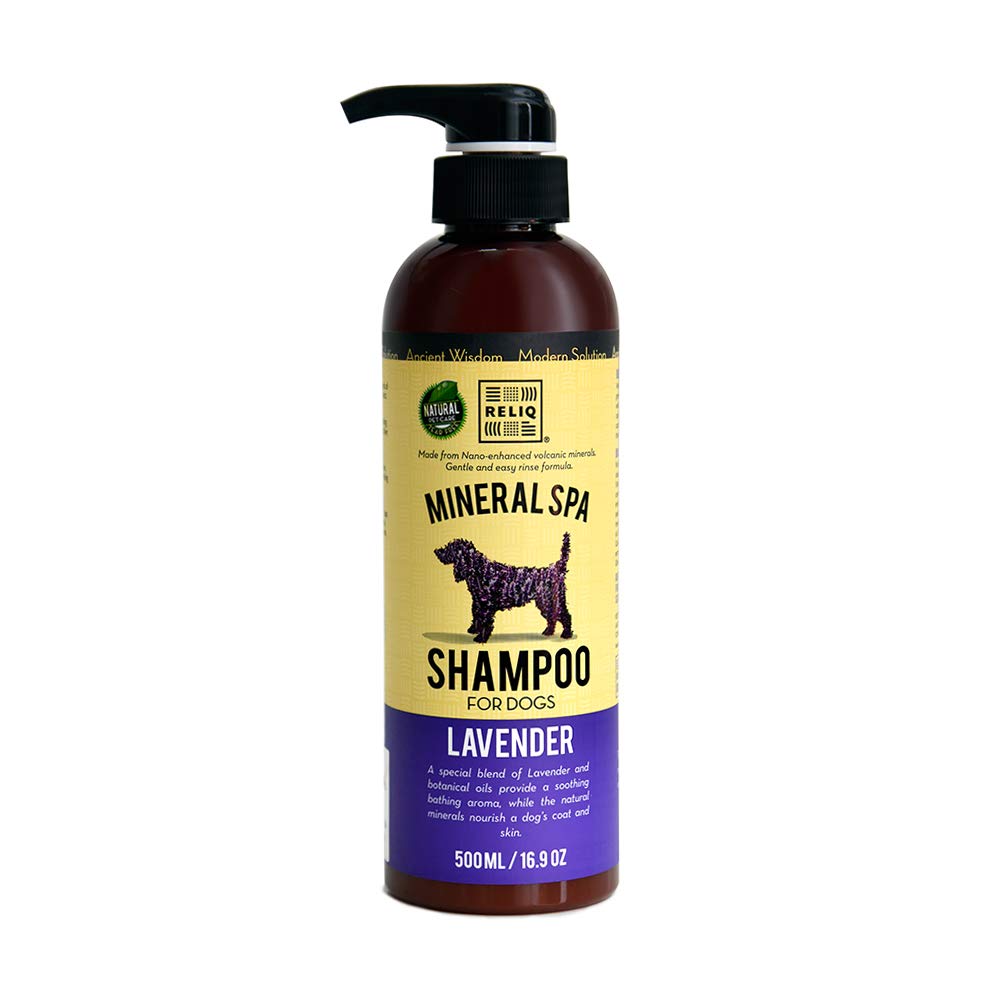 RELIQ Natural Mineral SPA Shampoo Lavender for Dog/Puppy. No soap no Oatmeal Formula. Tear Free and Long Lasting Odor Control. S