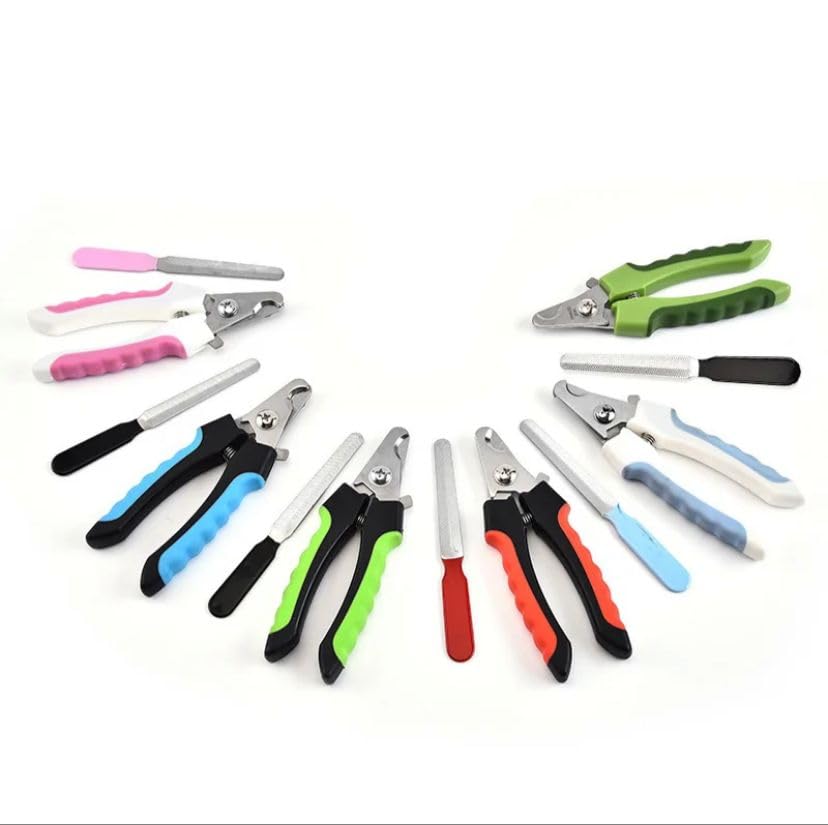 Dog Nail Trimmers and Cat Nail Clipper Set - Professional Dog Nail Clippers for Small Breeds, Heavy Duty Pet Trimmers, Safe Cat