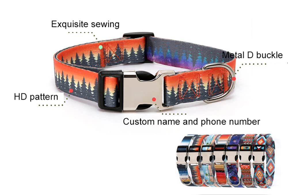 Boy Dog Collars For Small Dogs, Western Aztec Style Print Metal Buckle Quick Release Soft Durable Pet Collar Adjustable For Smal