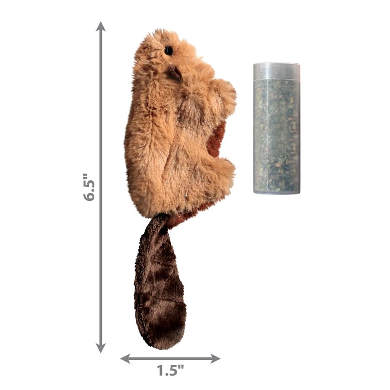 Kong Refillables Catnip Toys, Assorted 2-Pack - Plush Cat Toys With Refillable Catnip Pouch & Premium North American Catnip (Bea